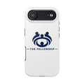 The Fellowship Logo Tough Phone Case — Protective White Phone Cover with Navy Emblem