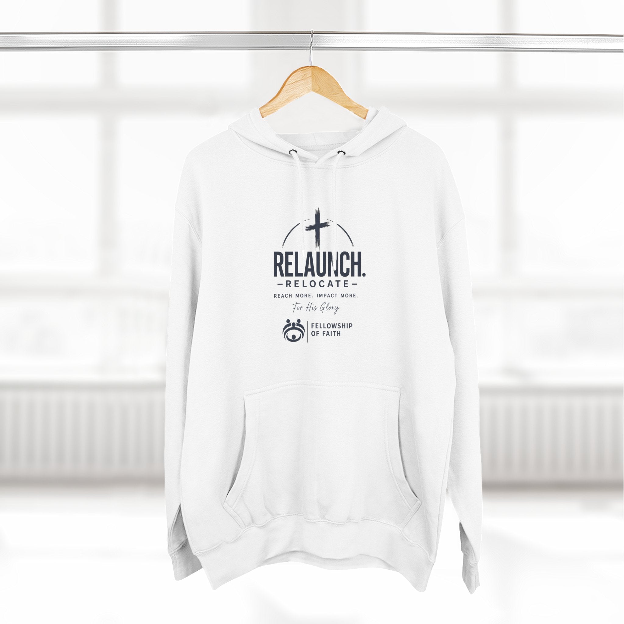 Relaunch Relocate Church Hoodie — "Making a Real Difference" Inspirational Faith Pullover