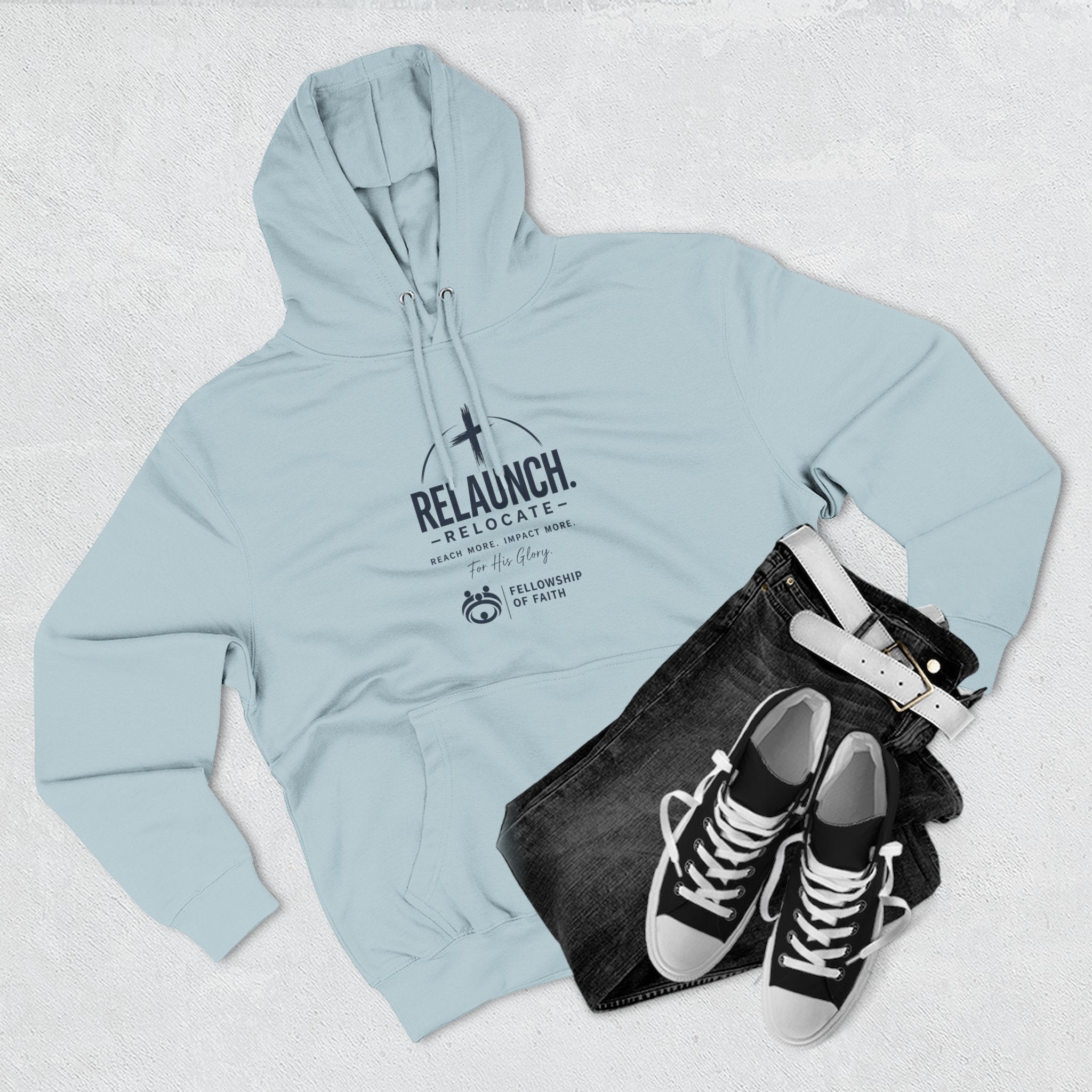 Relaunch Relocate Church Hoodie — "Making a Real Difference" Inspirational Faith Pullover