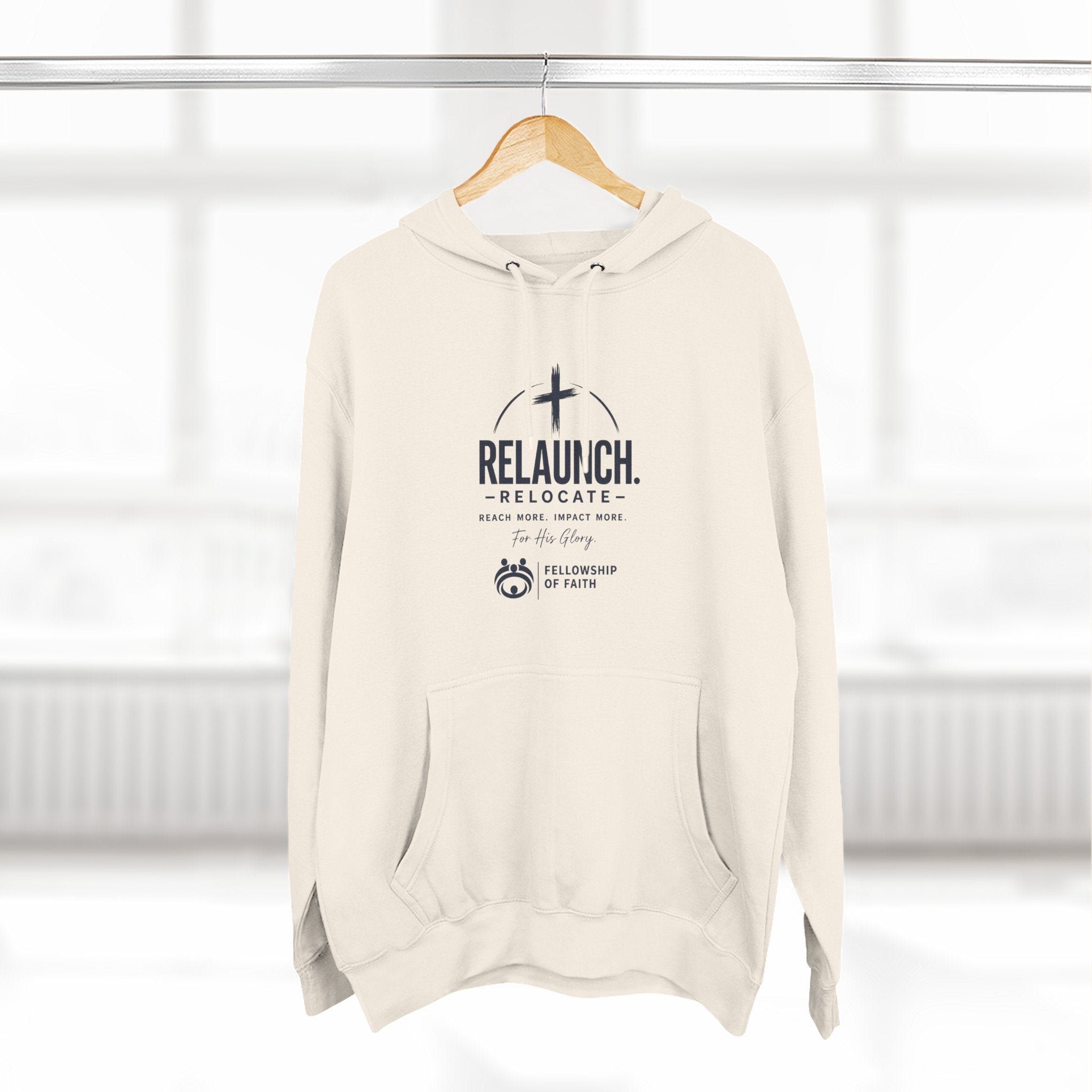 Relaunch Relocate Church Hoodie — "Making a Real Difference" Inspirational Faith Pullover