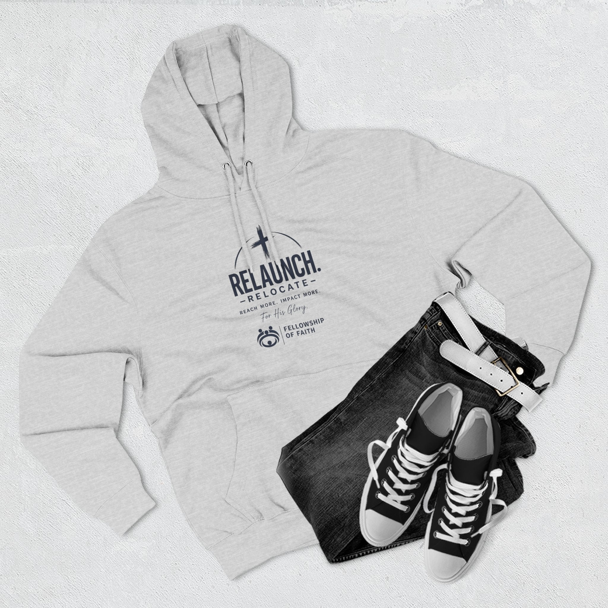 Relaunch Relocate Church Hoodie — "Making a Real Difference" Inspirational Faith Pullover