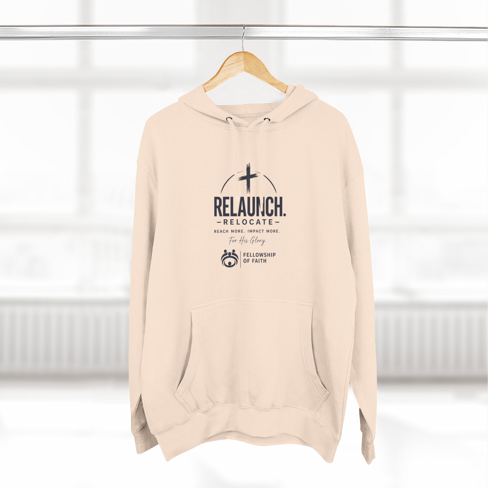 Relaunch Relocate Church Hoodie — "Making a Real Difference" Inspirational Faith Pullover