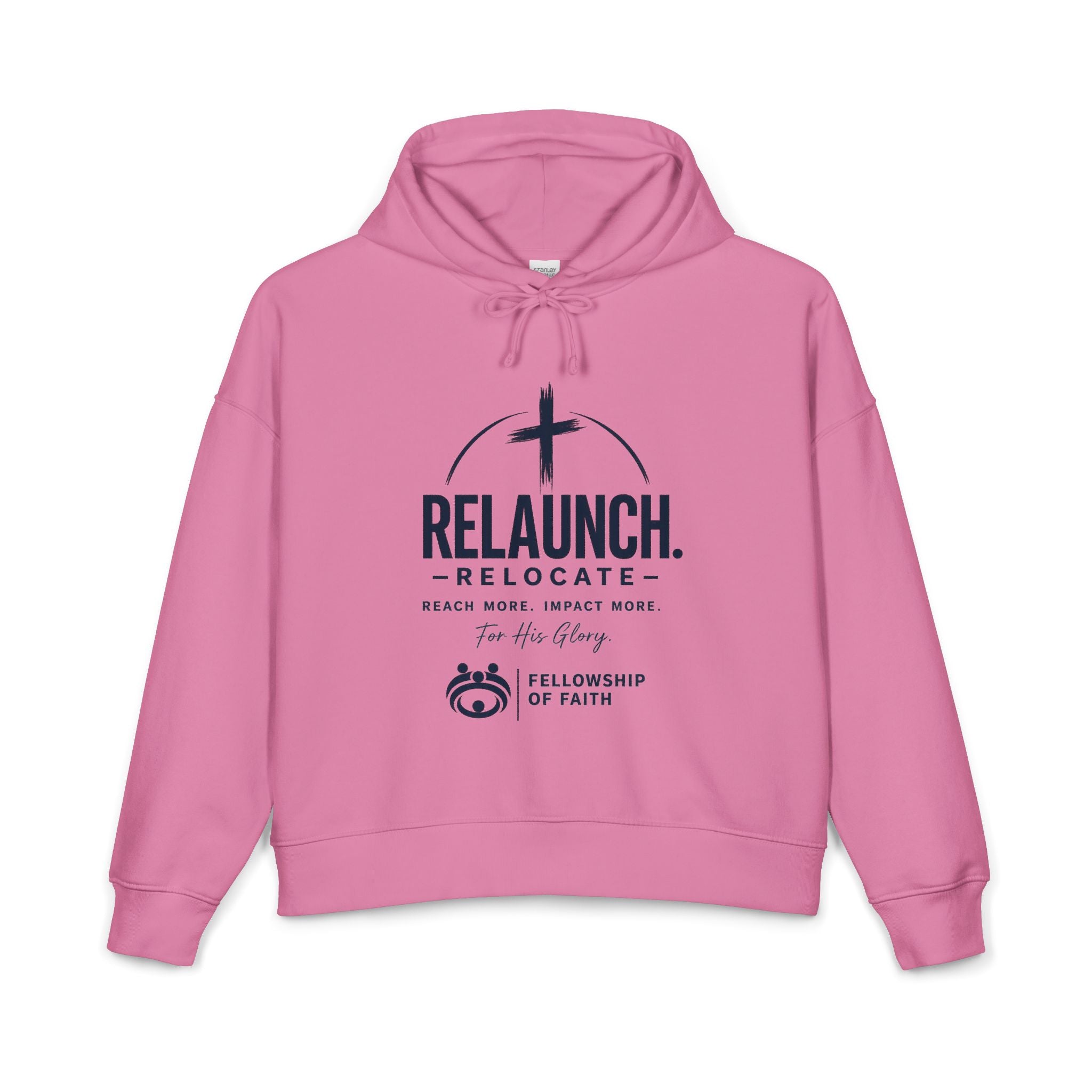Relaunch Relocate Faith Hoodie — Fellowship of Faith Women's Organic Hoodie