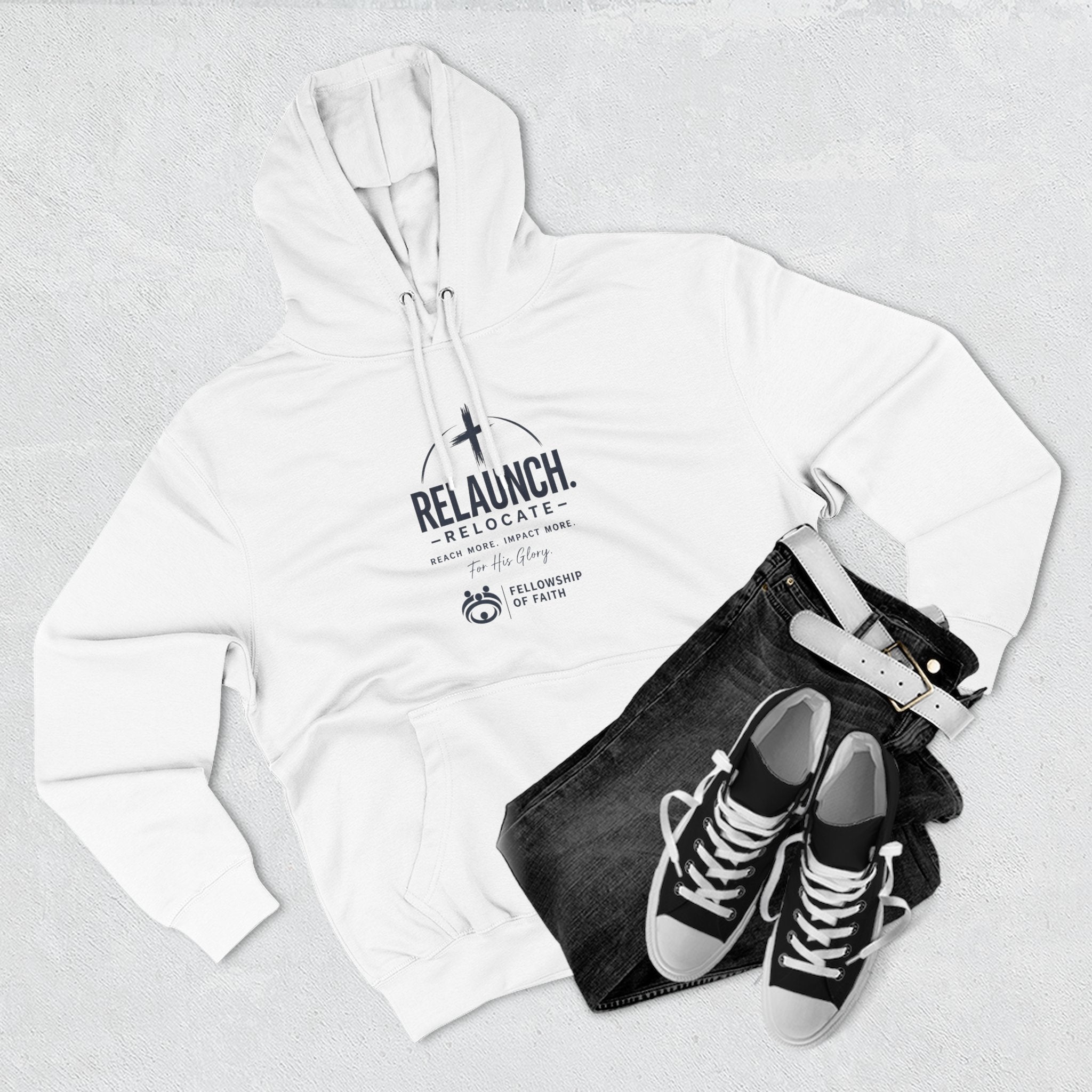 Relaunch Relocate Church Hoodie — "Making a Real Difference" Inspirational Faith Pullover