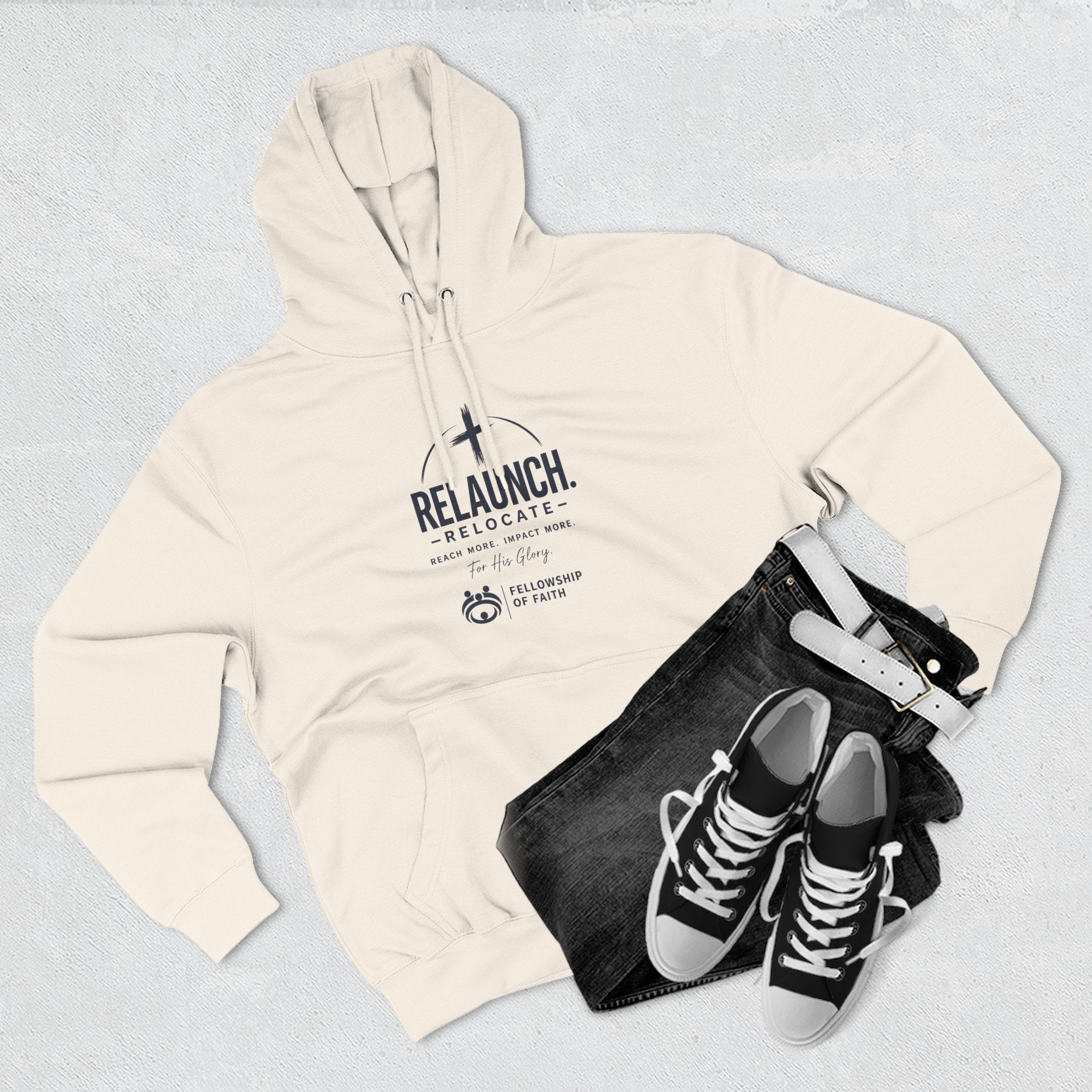 Relaunch Relocate Church Hoodie — "Making a Real Difference" Inspirational Faith Pullover